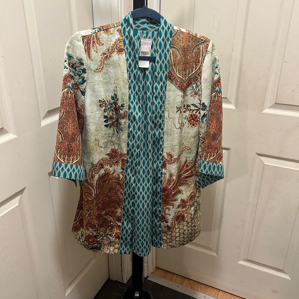 Chico's reversible kimono-style jacket.